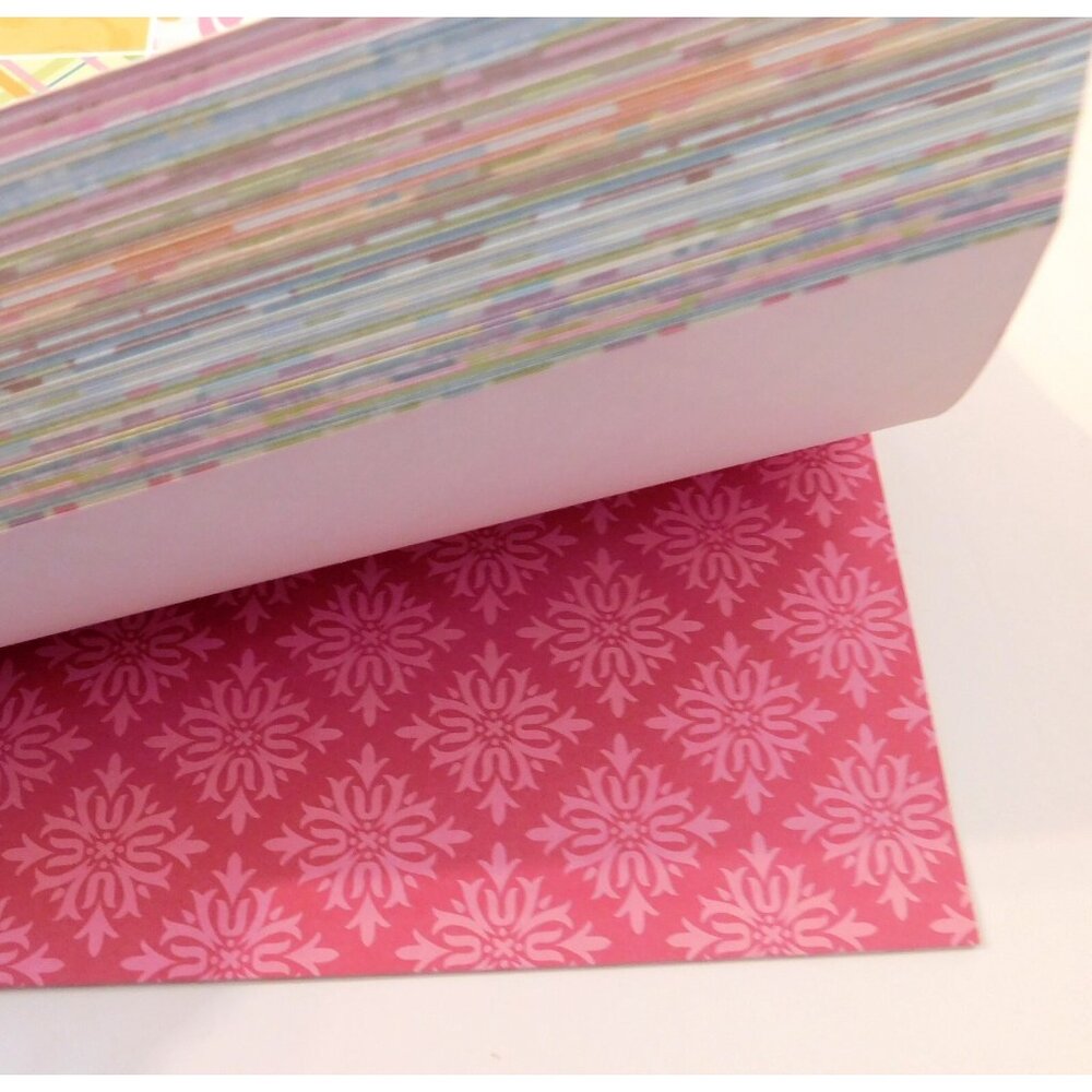 Scrapbook Paper Pack 12x12 Approx. 180 Pages Colorful Fleur de Lis Circles Lines - Picture 3 of 16